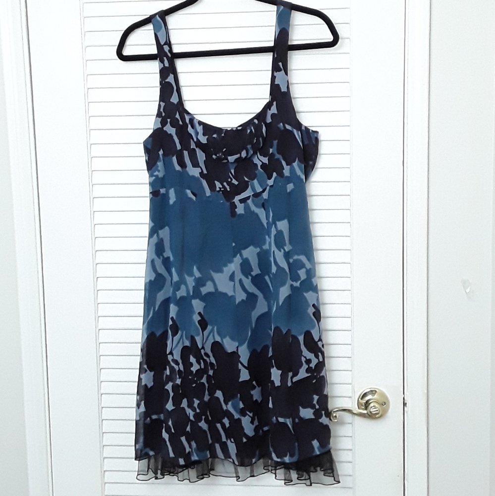 Mac & Jac Woman's Blue Floral Midi Dress Size L